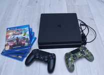 PlayStation 4 1TB slim + 4 gry
