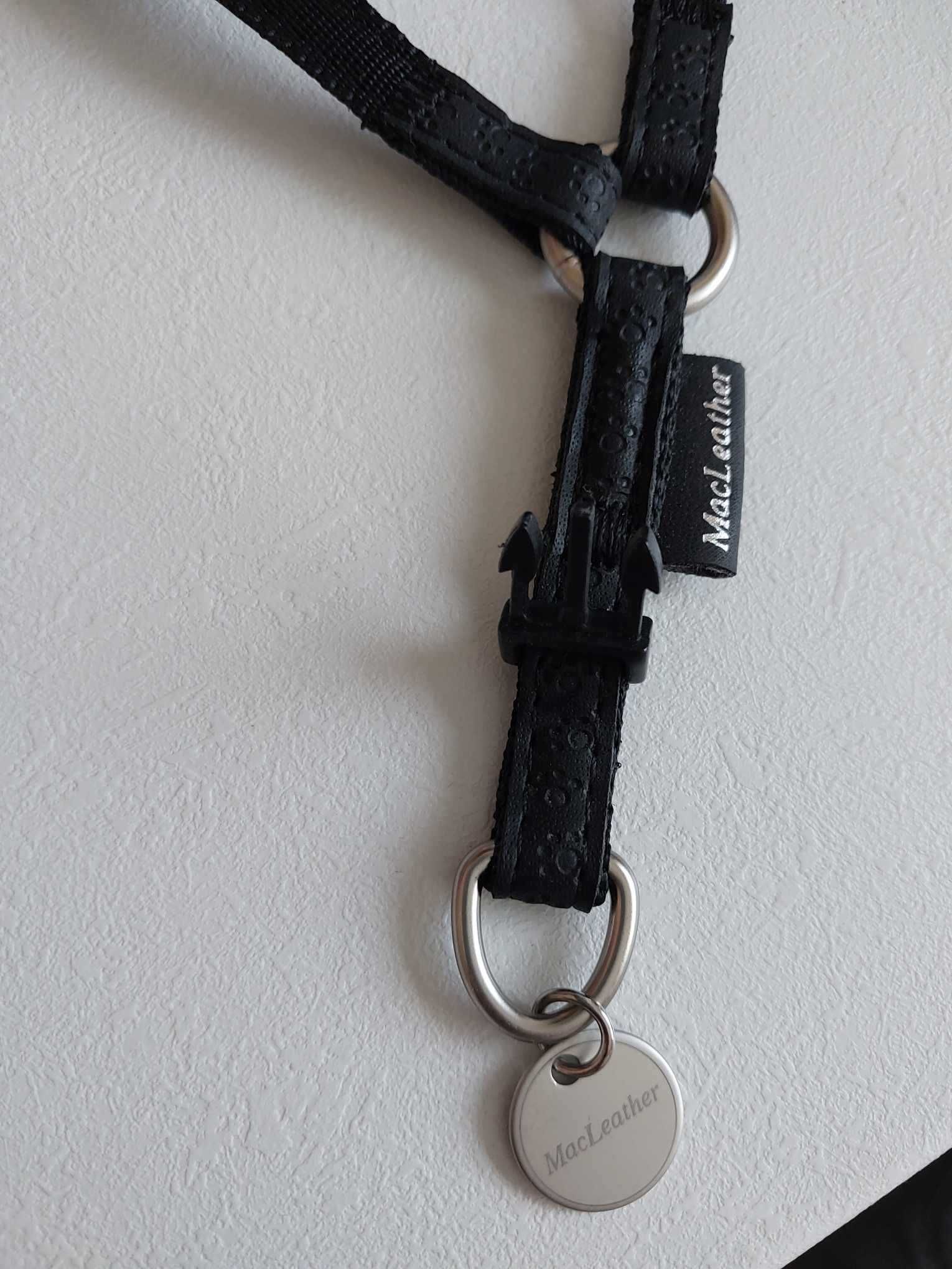 Szelki dla psa Zolux regulowane Mac Leather 10mm czarne 38 x 26 cm