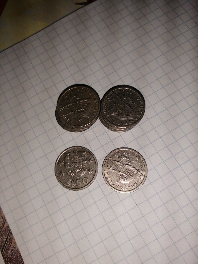 Lote de moedas 2.5 escudos