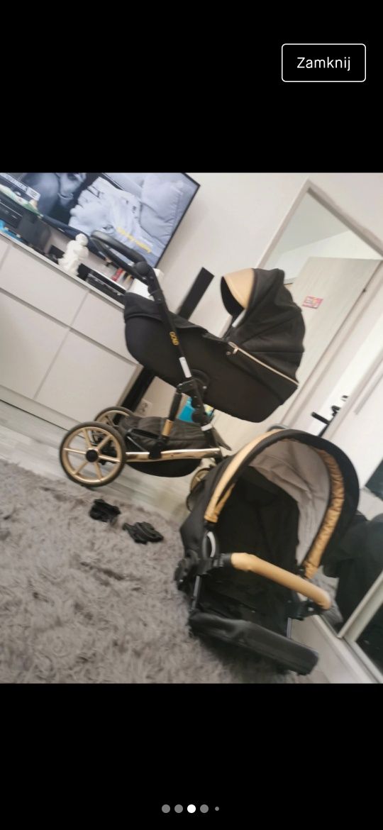 Wózek baby boss czarno złoty