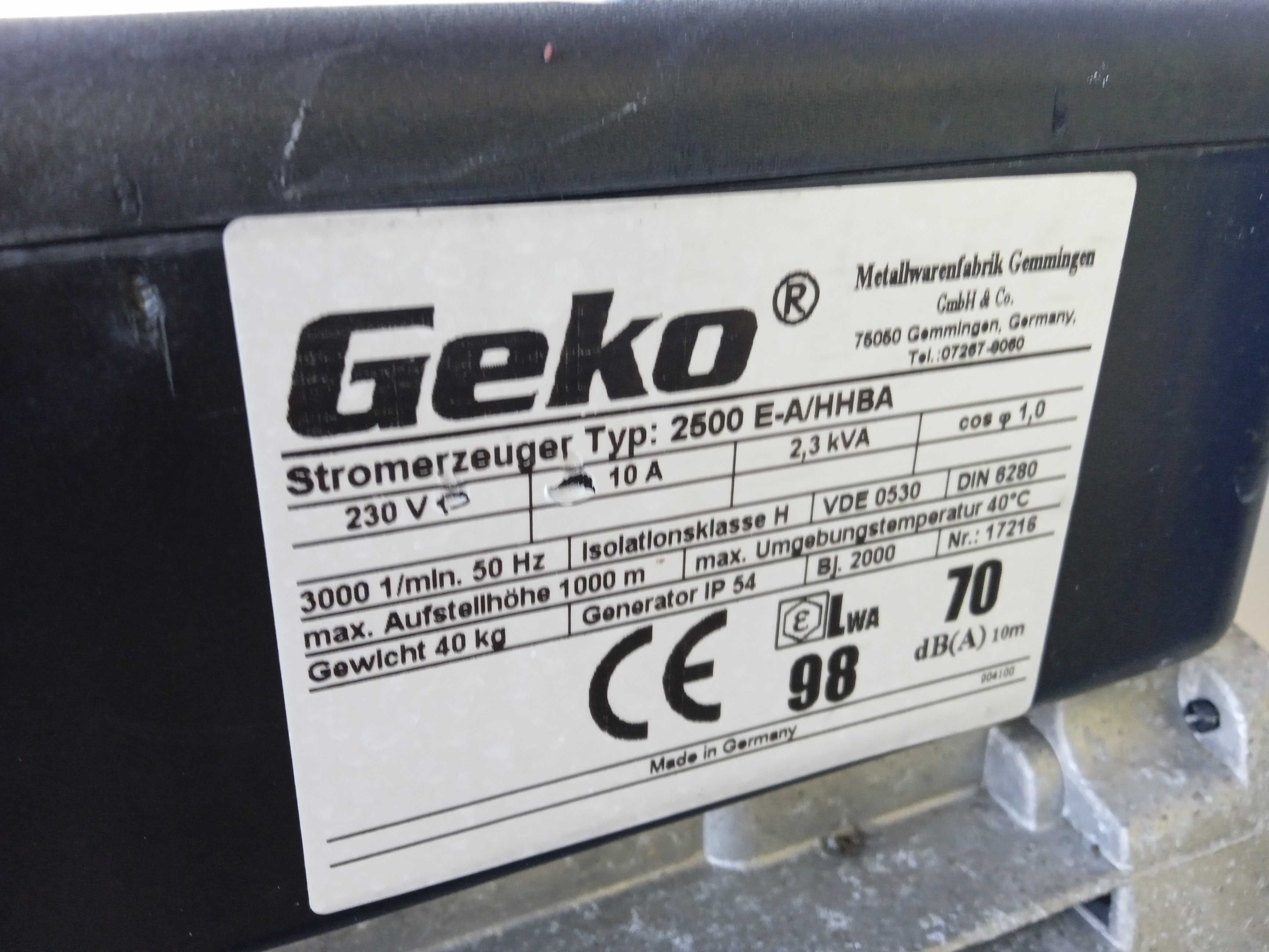 Agregat prądotwórczy generator prądu GEKO 2,3 kw 230V silnik HONDA