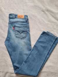 Spodnie jeansowe Levi's 711 Skinny W26 W27 L30 niebieskie vintage