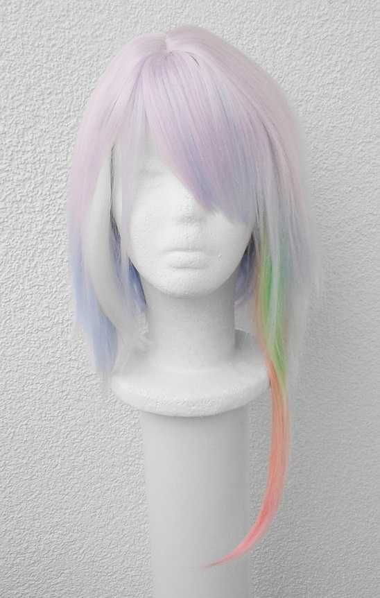 Cyberpunk Lucy Edgerunners Kolorowa pastelowa peruka cosplay wig