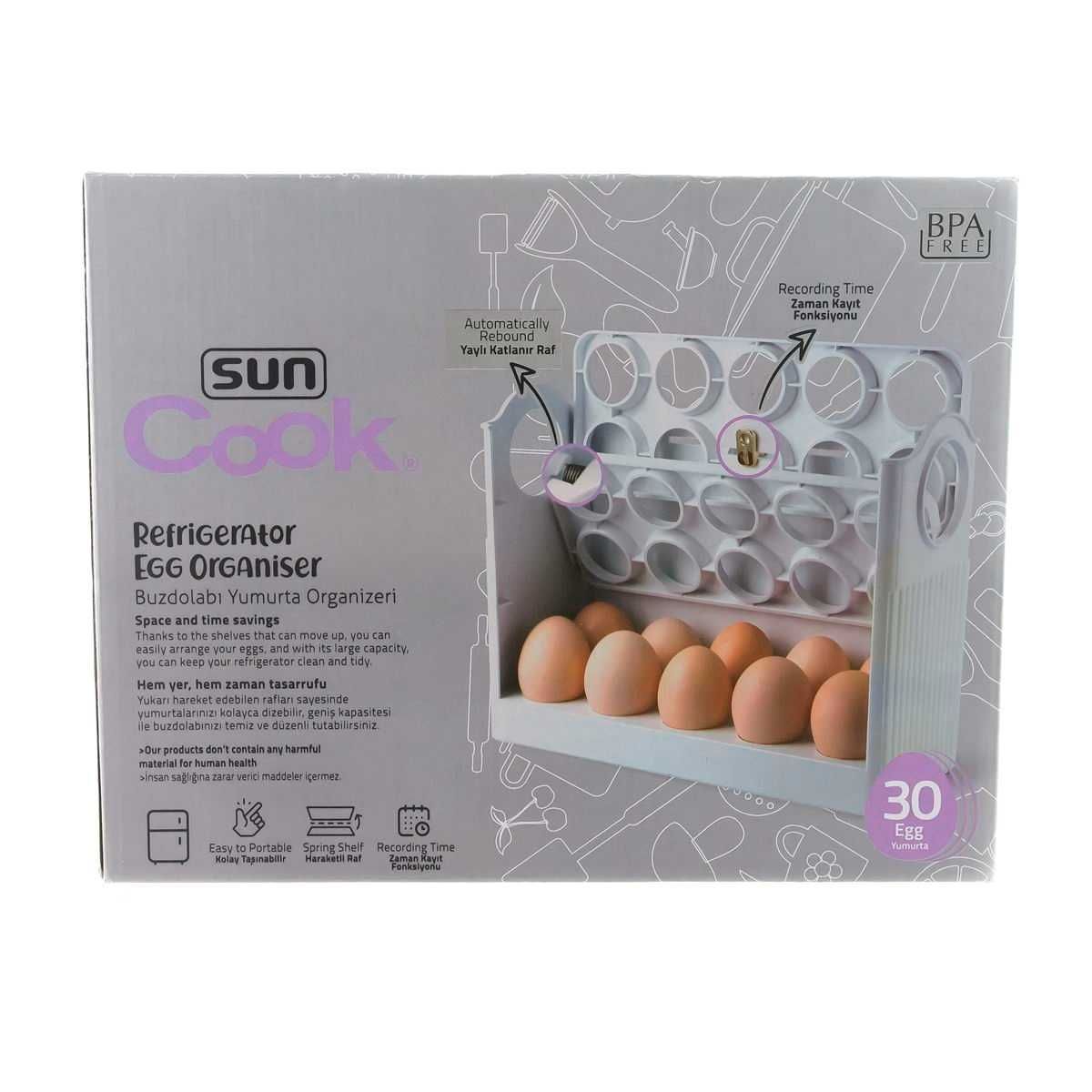 Подставка для хранения яиц пластиковая трехъярусная на 30 штук