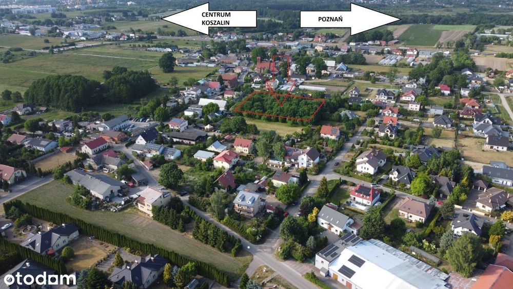 Działka 5337m2 Koszalin, prostokąt 70x77m z VAT 23