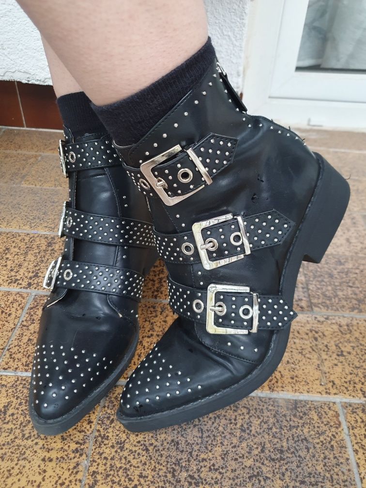 Gotyckie botki z klamrami gothic pikes trad goth