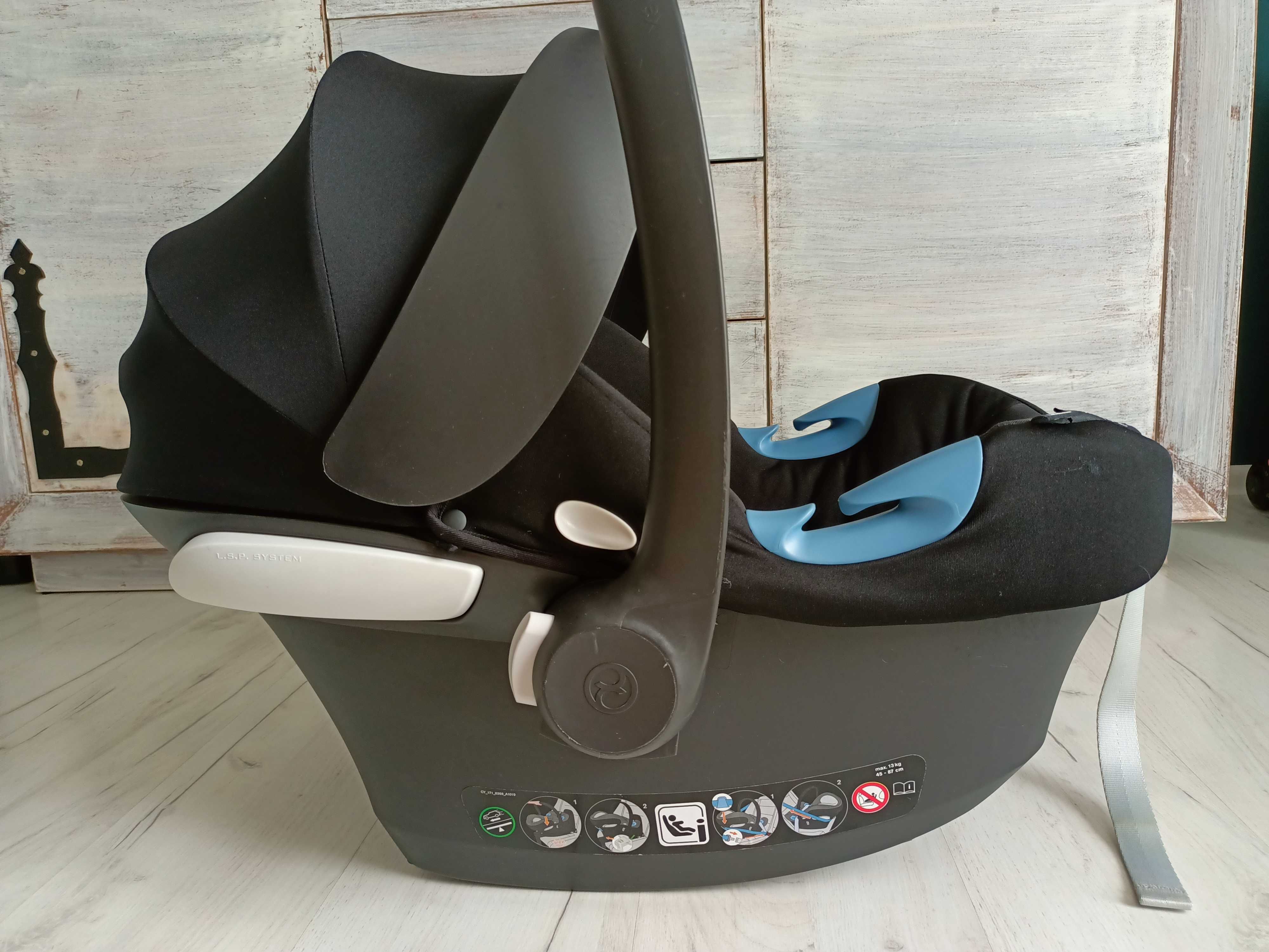 Nosidełko Cybex aton B i-Size + adaptery + kocyk do nosidła 0-13kg