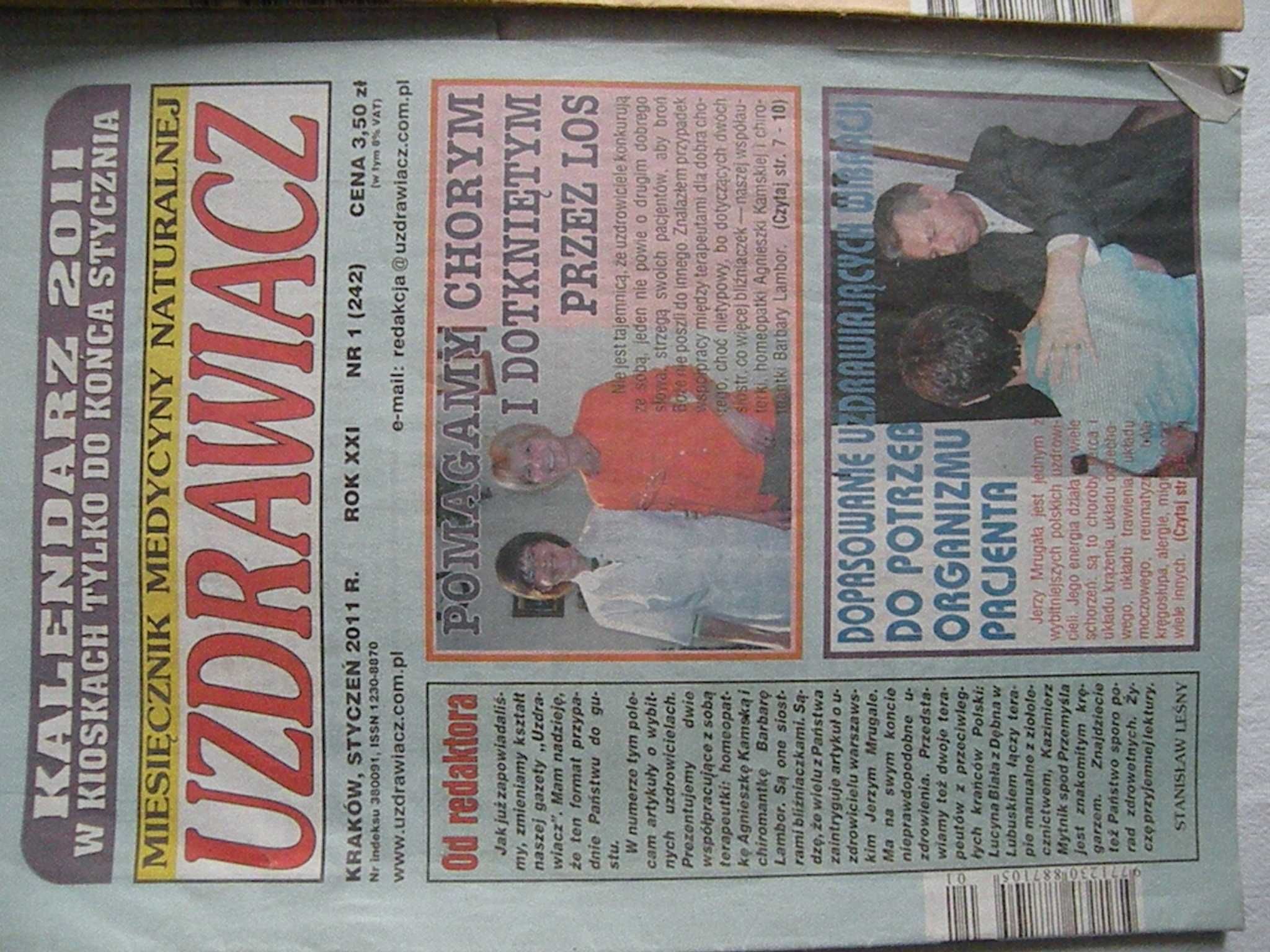 Uzdrawiacz 2011 gazeta o medycynie naturalnej zestaw 4 szt