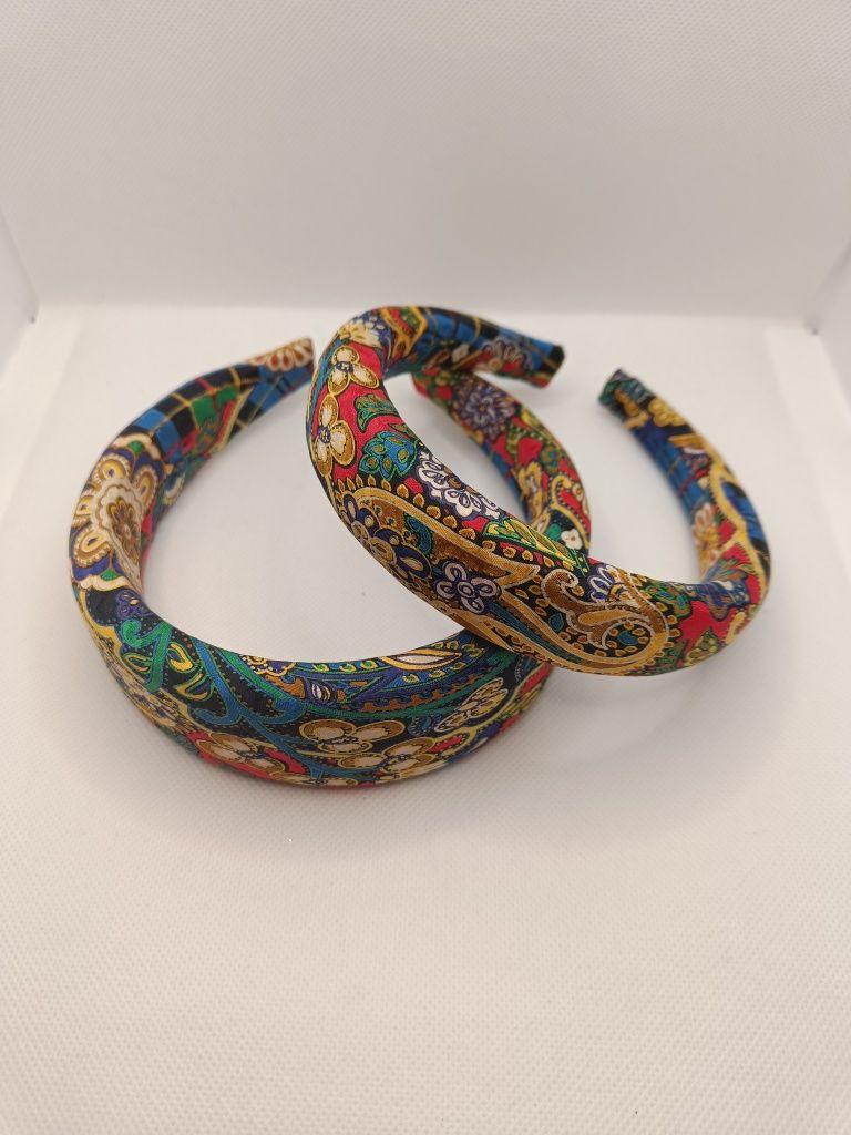 Opaska jedwabna do włosów mama córka handmade