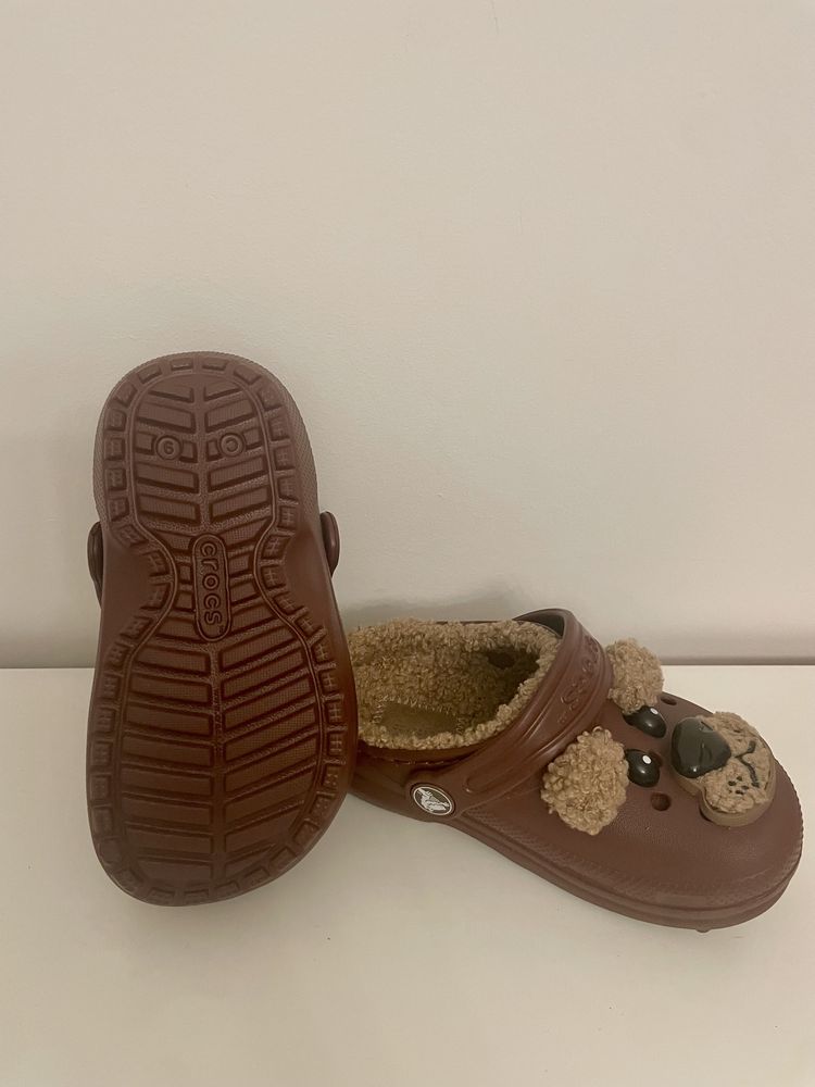 Crocs nowe klapki ocieplane misie r.25 z USA