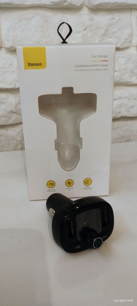 Transmiter FM Baseus S-09 2xUSB Bluetooth micro SD