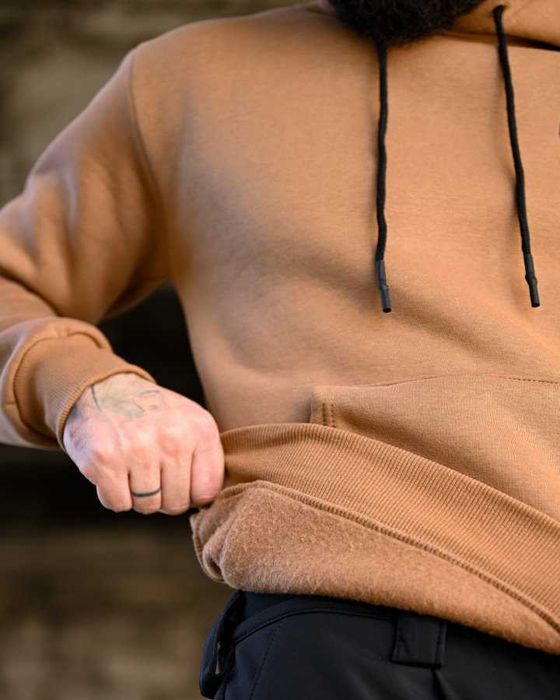 Тактичне худі на флісі «Донецька область», койот  без передоплати