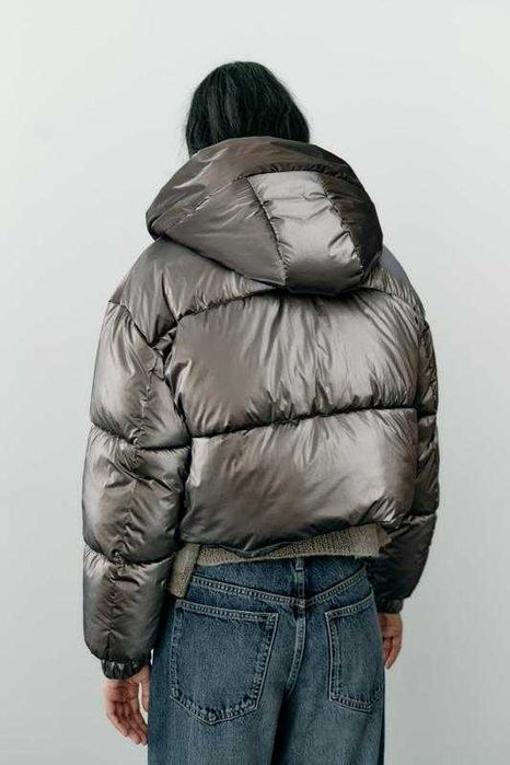 Срібний пуховик Zara