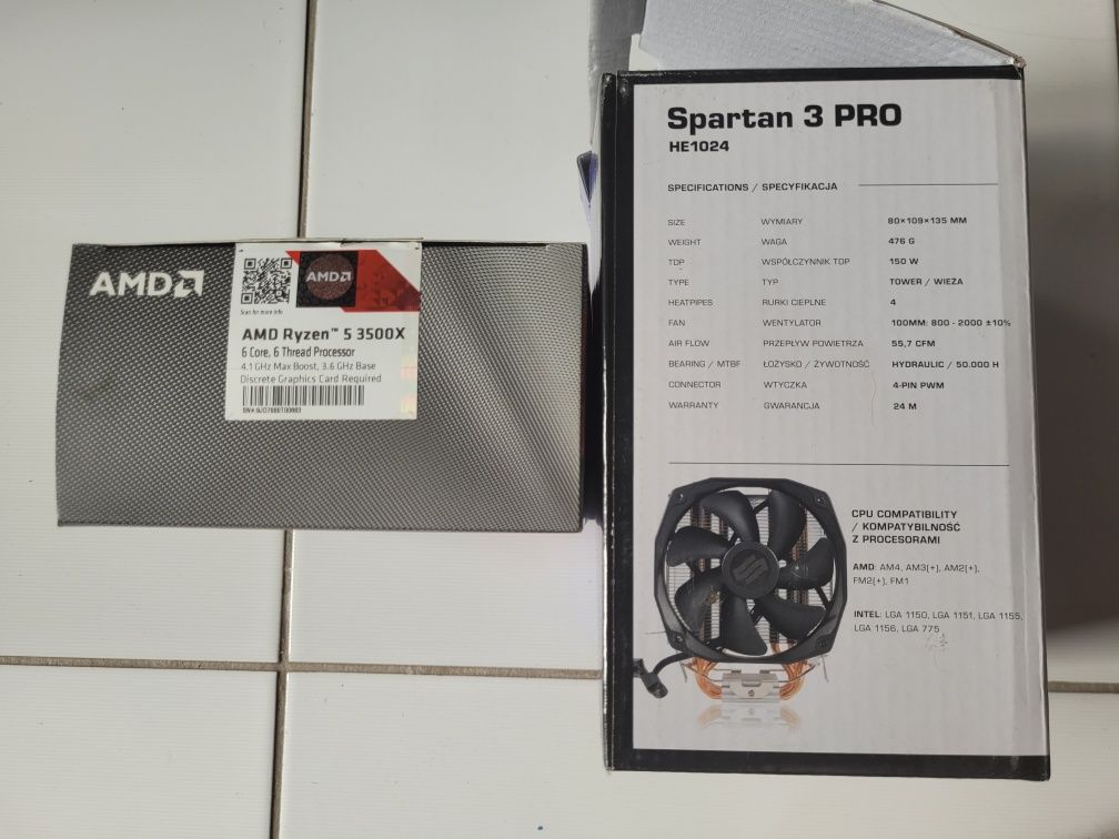 Procesor Ryzen 5 3500x + chłodzenie Spartan 3