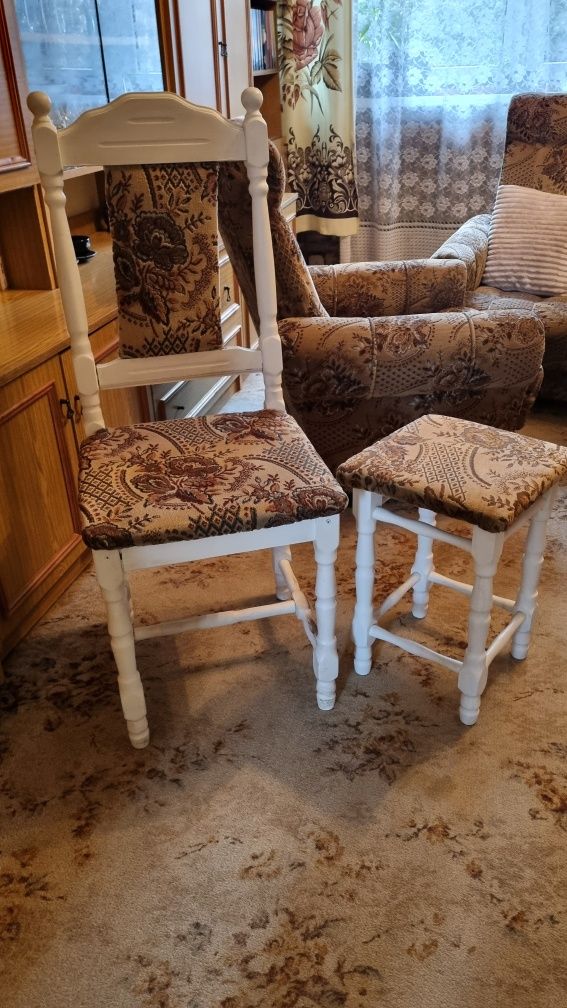 4 krzesła + 3 taborety Vintage lata 90 meble kuchenne