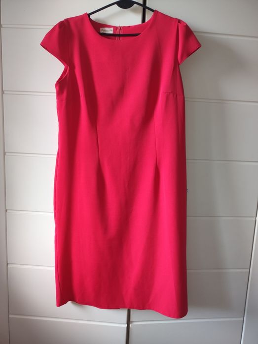 Malinowa sukienka elegancka r 46