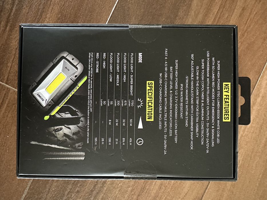 Lampa robocza UNILITE SLR-1750 COB LED IPX5 1750lm