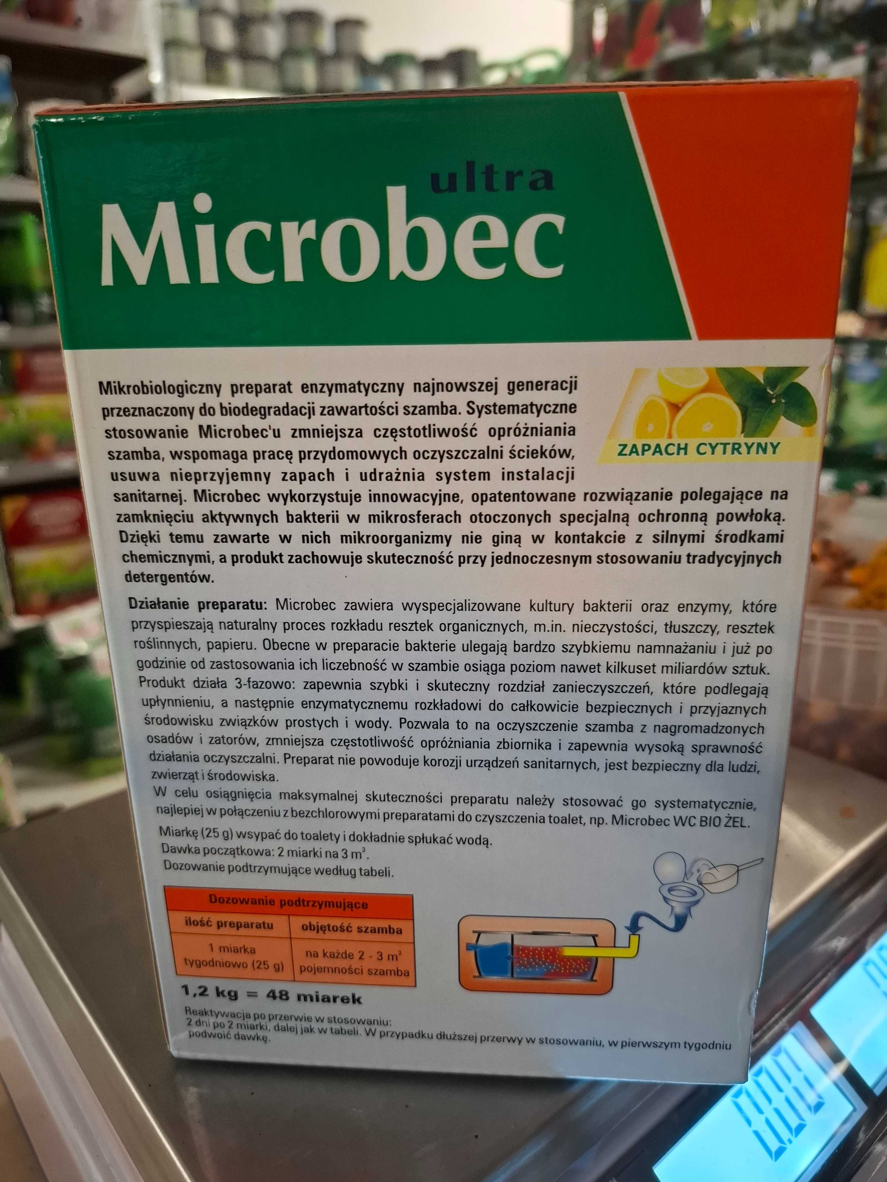 MICROBEC ULTRA Preparat do szamb 1,2 kg – zapach cytryny