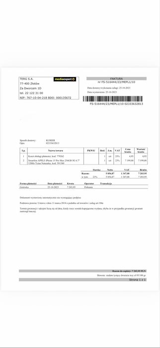 Sprzedam Iphona Apple 15 Pro Max  256 gb 6,7” 120 Hz Tytan Naturalny