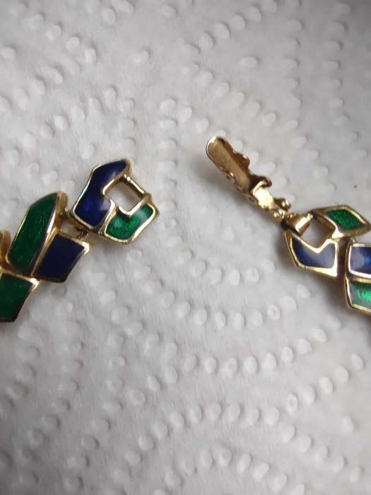 Stary piękny naszyjnik kolia emalia cloisonne