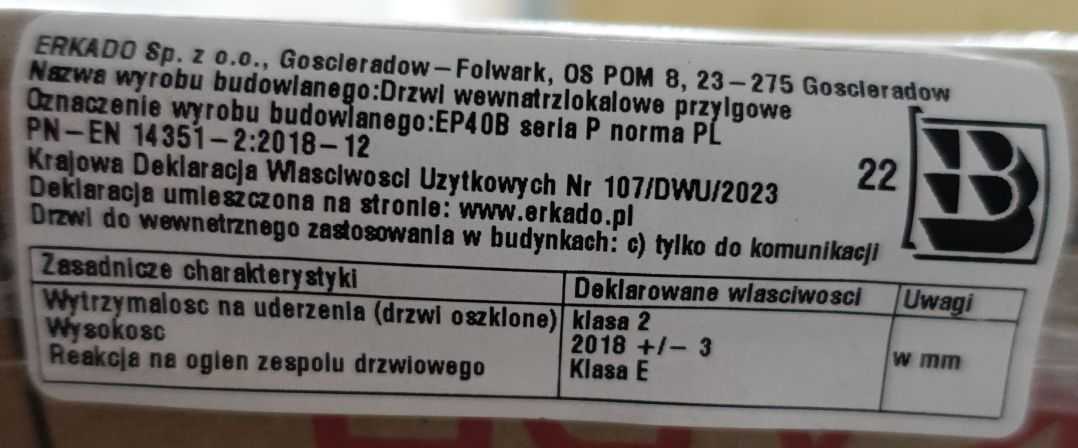 Drzwi wewnętrzne Erkado / ANBO Hania 3 100 + 30 Białe CPL 0,7