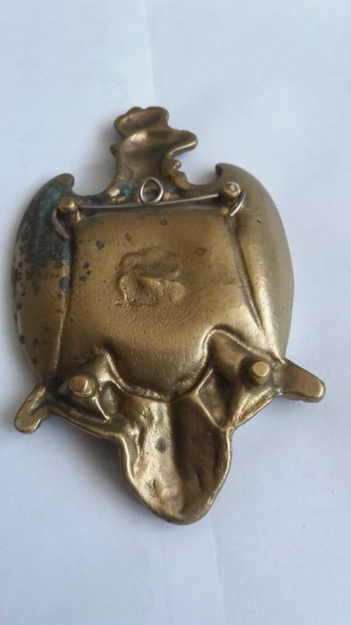 P, starocie popielniczka patriotyczna mosiądz herb orzeł