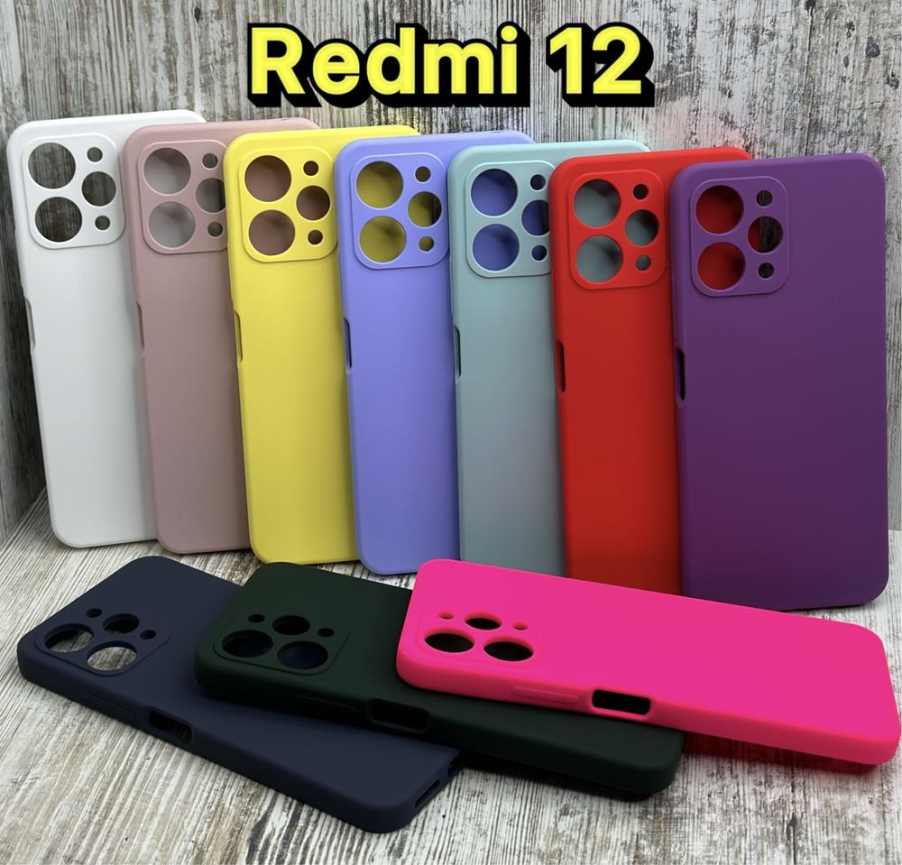 Не пачкаются! Чехол Silicone Case на Xiaomi Redmi 12. Микрофибра