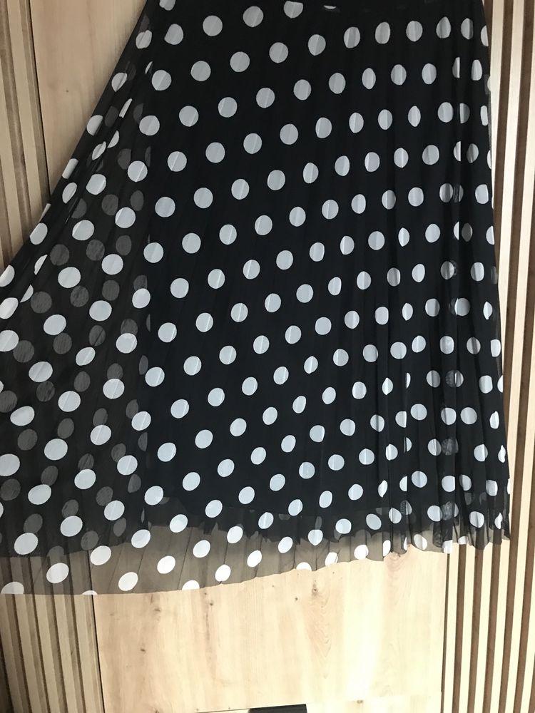 Spodnica tiulowa plisowana groszki retro vintage xxl