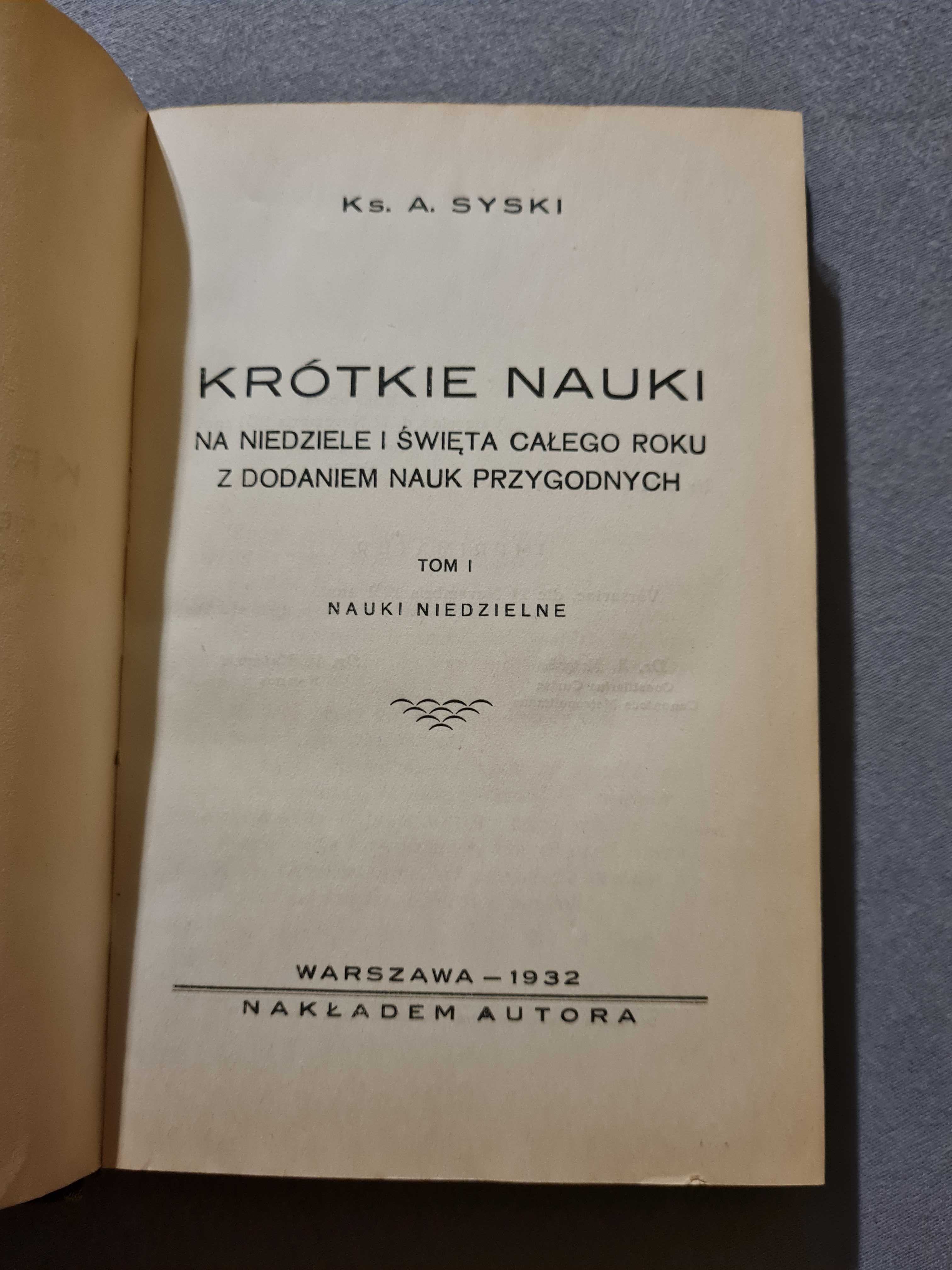 Krótkie nauki ks. A. Syski
