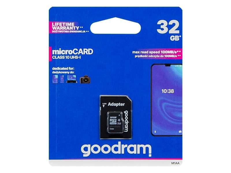 Karta microSDHC 32GB+adapter SD CL10 GOODRAM UHS-I