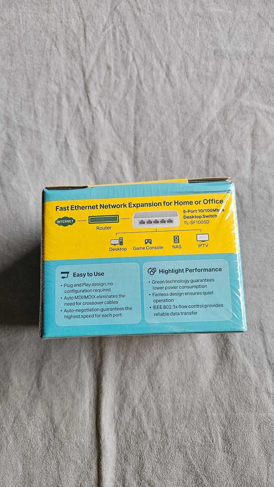 Switch TP-Link LS1005D 5x 10/100Mbps + patchcord 5m