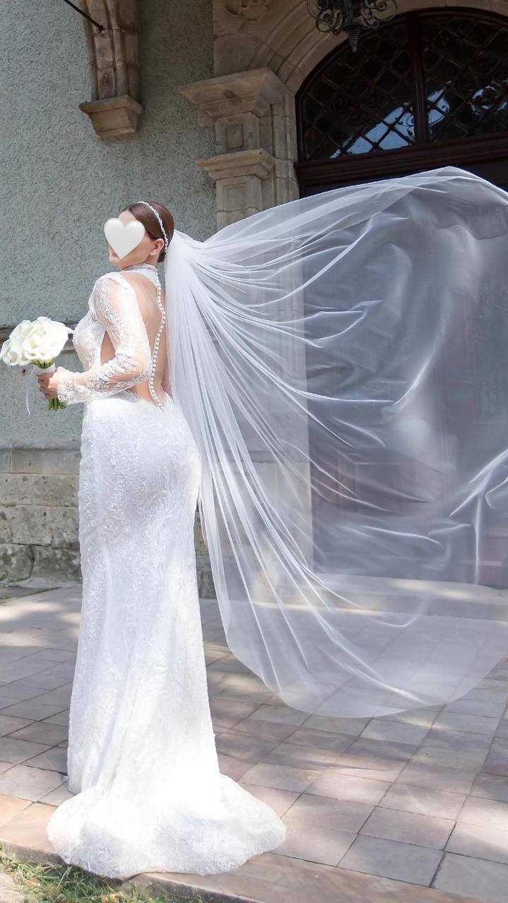 Весільна сукня русалка зі зйомною сукнею - шлейфом, Crystal Wedding