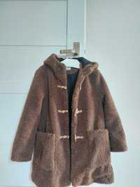 Czekoladowa kurtka typu "miś", dla dziewczynki, firmy Zara, na 164 cm