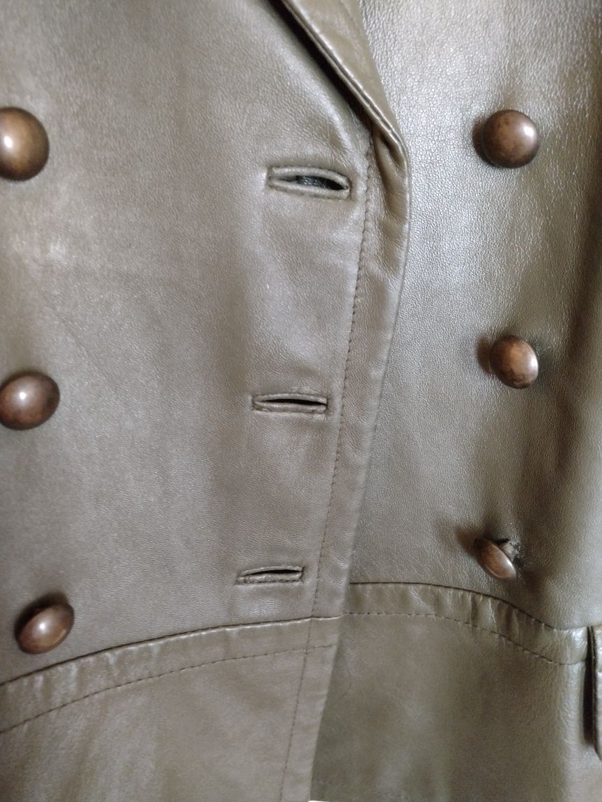 Kurtka skórzana damska George 100% skóra | khaki | r. 42