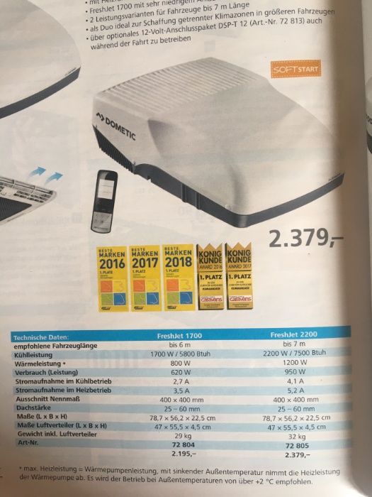 Накрышный кондиционер с панелью распределения воздуха Dometic FreshJet
