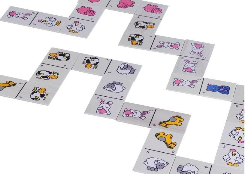 Domino Drewniane ze Zwierzątkami Gra Dla Dzieci