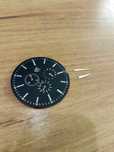 Czarna tarcza do zegarka 39mm stalowa z wskazówkami