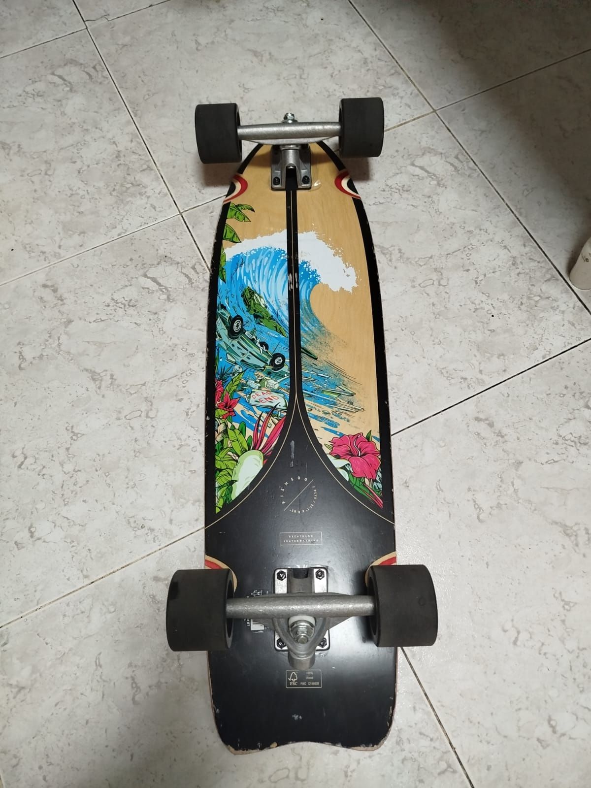 Skate longboard preto
