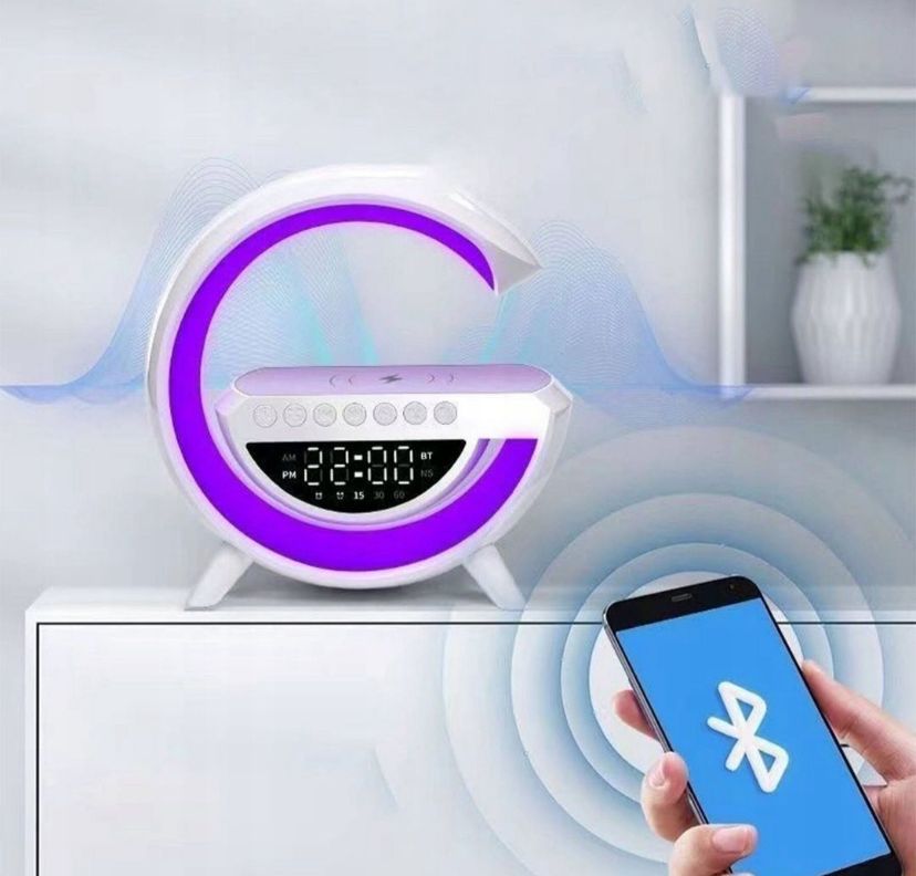 Ładowarka indukcyjna Lamkpa Led Głośnik BT, Radio super prezent