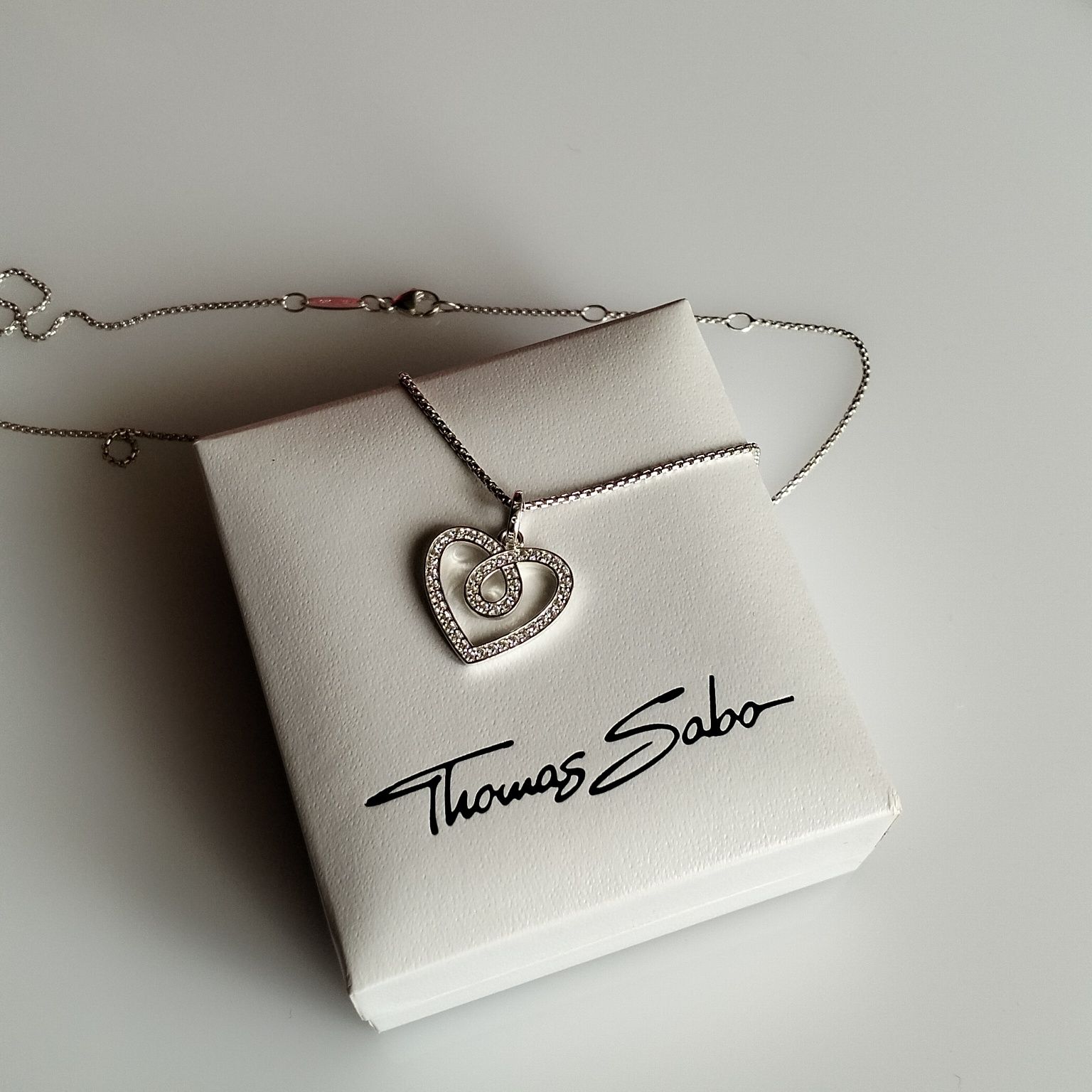 Срібна цепочка з кулоном Thomas Sabo, серце, цирконію