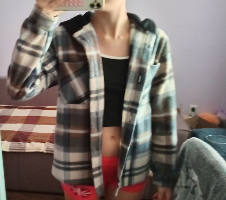 Сорочка жіноча тепла з капюшоном