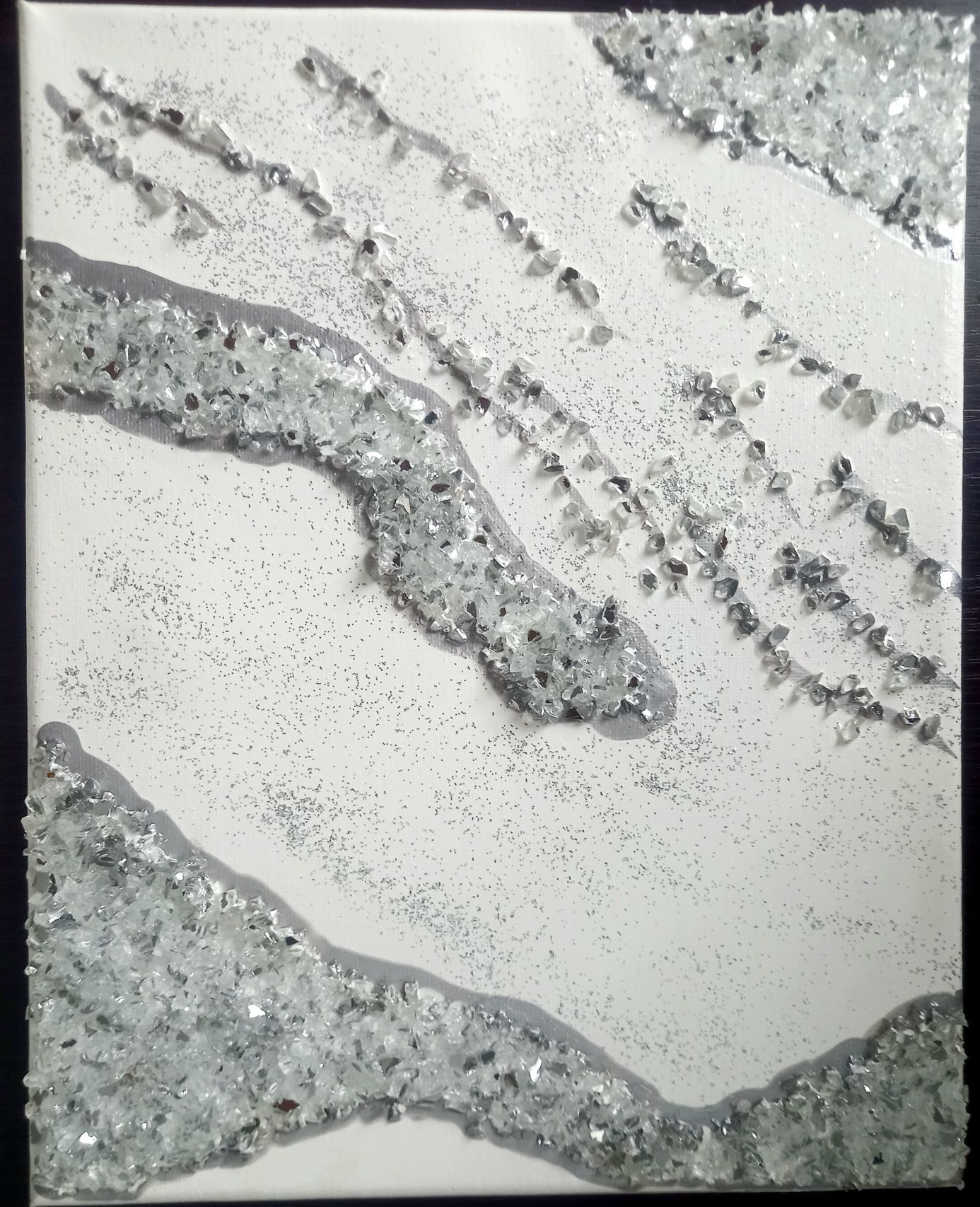 Obraz na płótnie Dekor z brokatem Srebro 2części 48x30cm