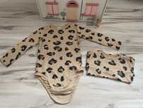 body z długim rękawem panterka 98 H&M