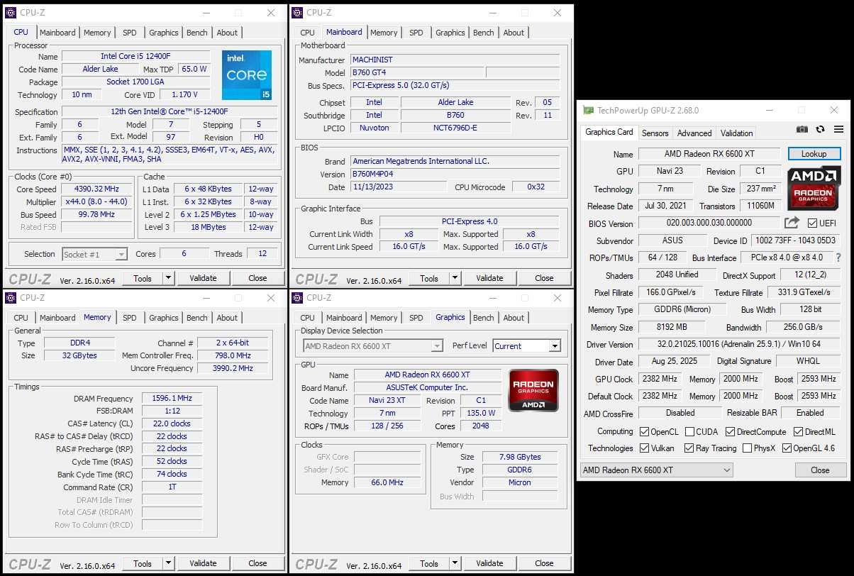 Компьютер i5 12400F | 32GB DDR4 | RX 6600 XT 8GB GDDR6 | 512GB | 730W