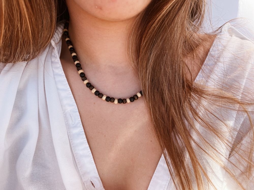 ESSENCE necklace : Colar de 3 peças de madeira