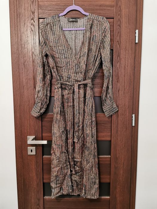 Długa sukienka suknia midi maxi elegancka imprezowa wieczorowa S 36