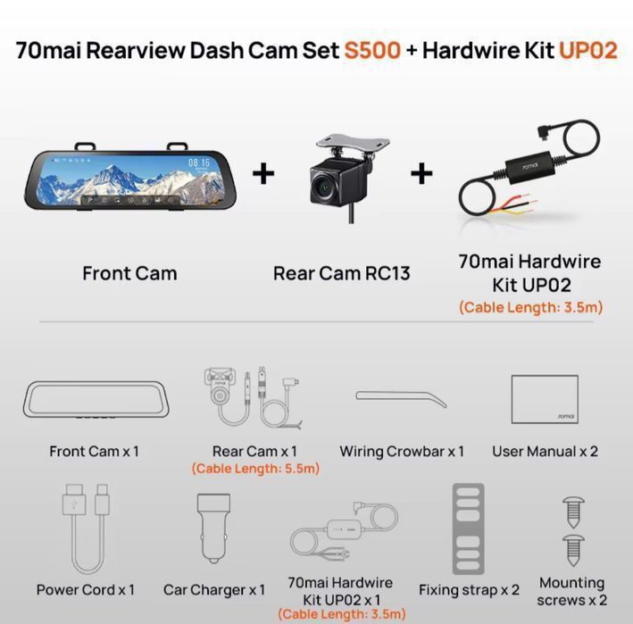 Регистратор 70 mai A 810 4K, 70 mai S500