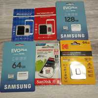 Micro SD memory card Samsung 64, 128 гб. Карта памяти флешка