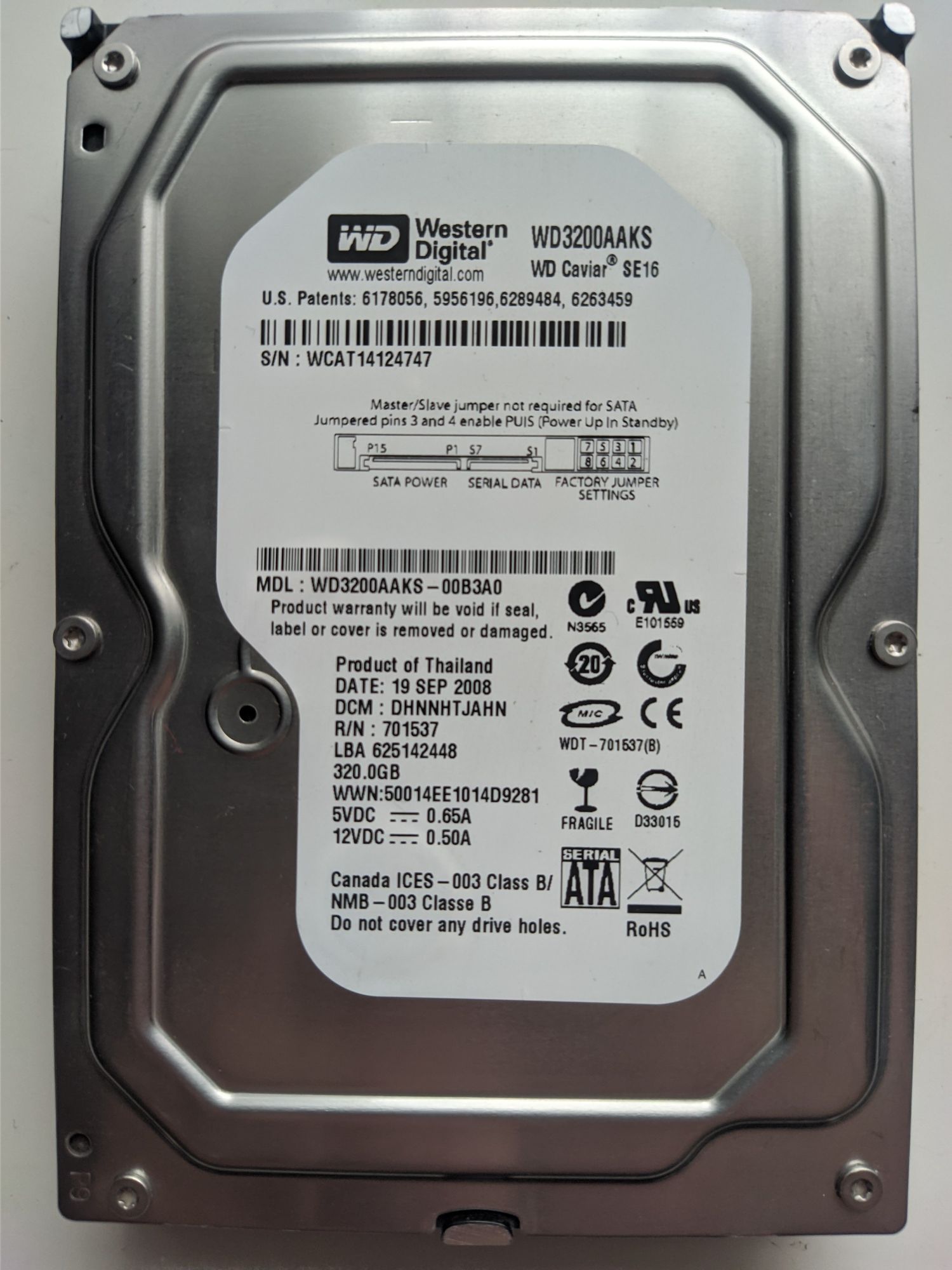 HDD 3.5"Western Digital 500 Gb та 320 ГБ