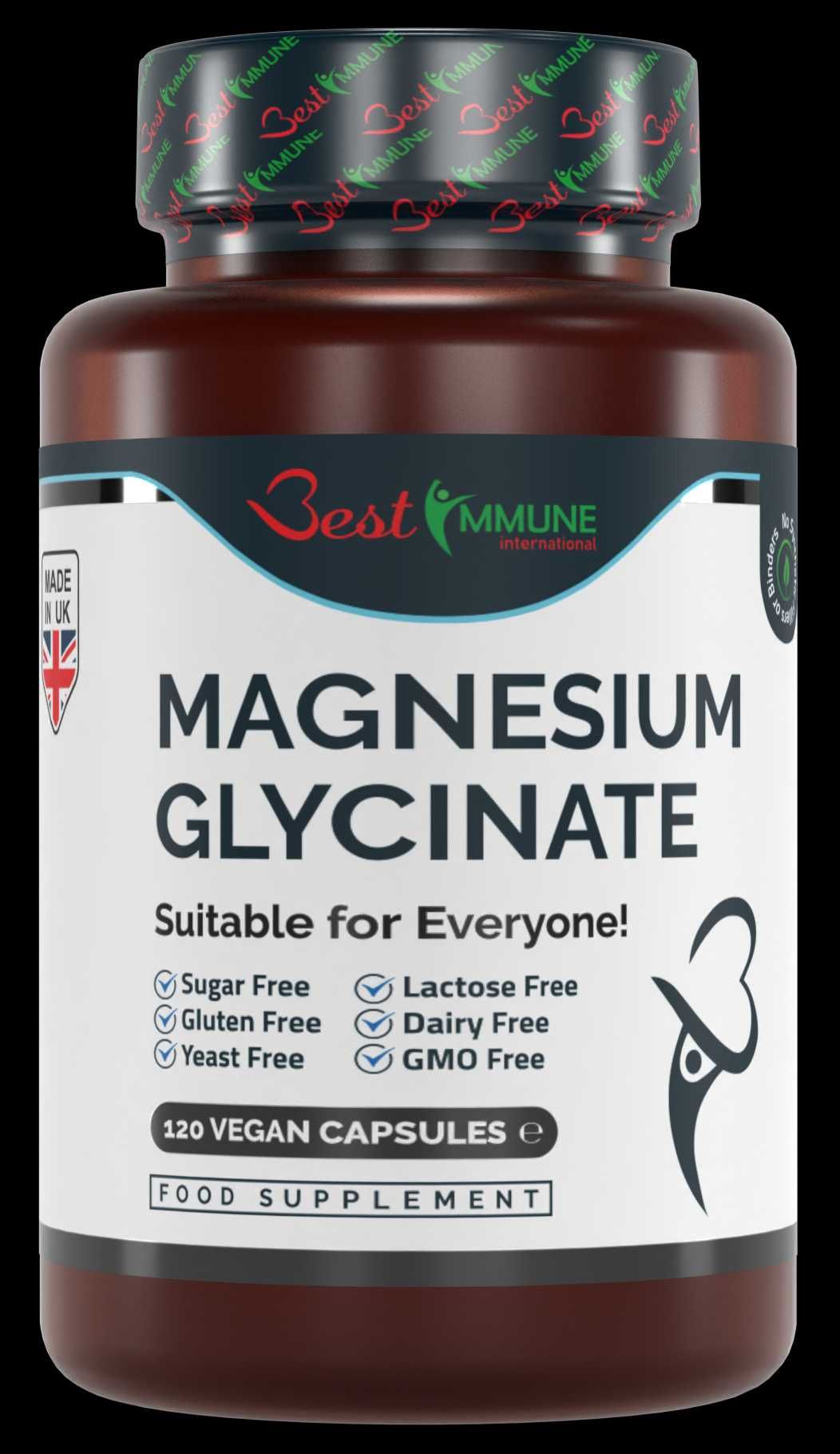 Glicynian Magnezu 1000mg/porcję 120 wege caps Naturalny Biodostępny